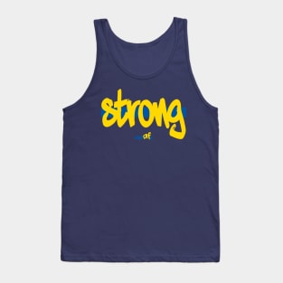 Strong Alpha Fit Blue and Yellow Tank Top